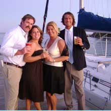 On a yacht with friends